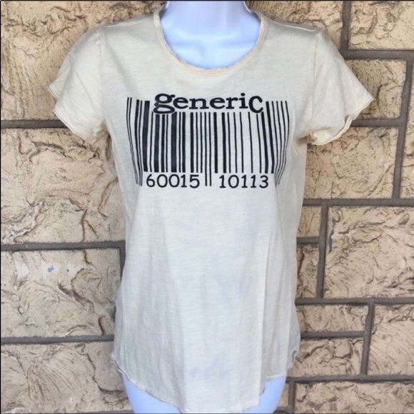 Forever 21 generic barcode graphic Top Size RARE y2k 90s - Picture 2 of 10